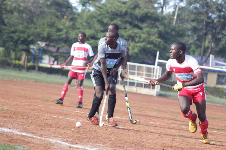 Action between Musingu Boys’ (grey) and St. Anthony’s Boys’ Kitale