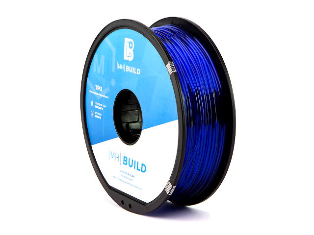 Translucent Blue MH Build Series TPU Flexible Filament - 1.75mm (1kg)