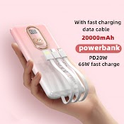 Pin Sạc Dự Phòng Nhanh 66W / Pd20W 20000Mah Dung Lượng Lớn Dễ Dàng Mang Theo 4 Dây Cáp Sạc