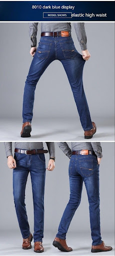 Title 4, Mens Elastic Straight Tube Loose Casual Jeans....