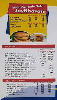 Jay Bhavani Vadapav menu 4