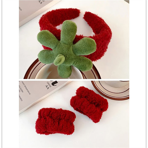 Title 1, Cute Strawberry Leaf Hair Band, Wrist Strap, an...