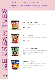 NOTO - Healthy Ice Cream menu 2