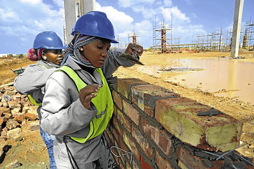 Construction workers at the Coega industrial development special economic zone in 2014.