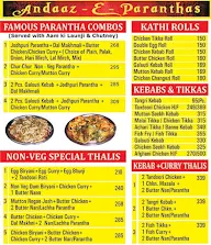 Andaaz E Paranthas menu 2