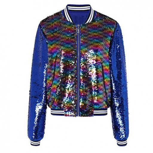 Title 3, Sequin stand collar jacket for a glamorous stat...