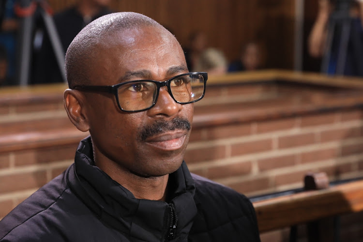 Teboho Lipholo at his bail application in the Bloemfontein magistrate's court on May 12 2023. He was arrested for allegedly helping convicted rapist and murderer Thabo Bester escape from prison in Mangaung.