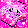 Pink diamonds live wallpaper icon