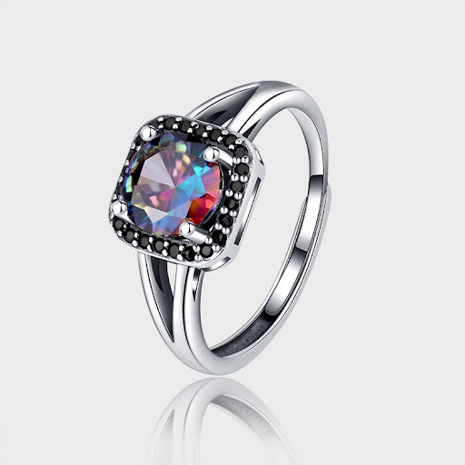 Title 4, 925 Sterling Silver Vintage Colorful Zirconium ...