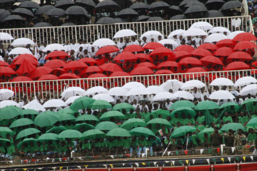 Kenyans attending Mashujaa day at Nyayo stadium.Photo/Monicah Mwangi