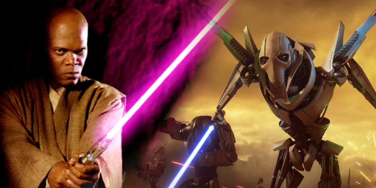 Mace Windu facing off deadly General Grievous 