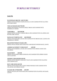 Purple Butterfly All Day Eatery & Bar menu 1