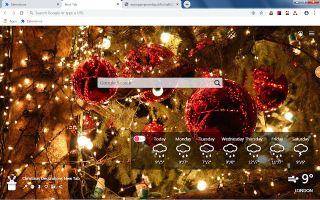 Kerst versiering New Tab, Aangepaste Wallpapers HD