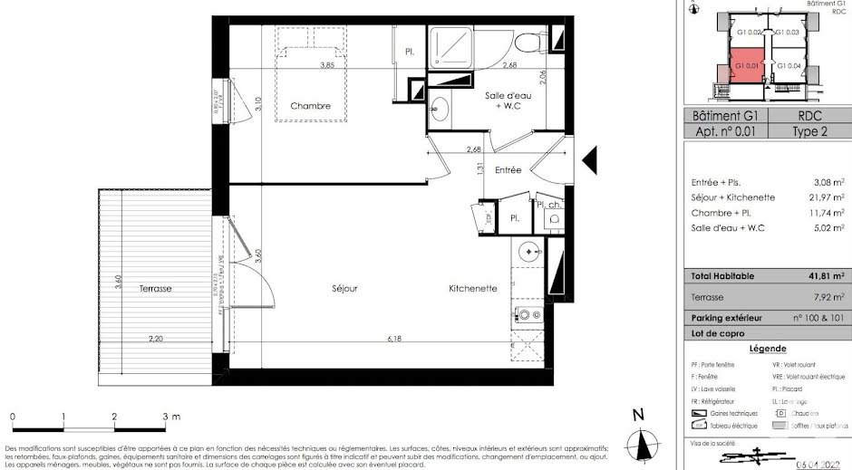 Vente appartement 2 pièces 41 m² à Le Taillan-Médoc (33320), 218 999 €