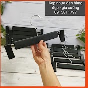 Móc Treo Quần Áo - Kẹp Nhựa Đen L1 Dùng Kẹp Quần Jean, Quần Tây, Chân Váy Cho Shop Thời Trang, Kt 30Cm, Đầu Móc Xoay 360 Độ