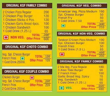 Original Kgf King Of Good Food menu 