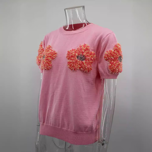 Title 16, European And American Contrast Color Flower Swe...