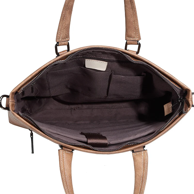 Title 6, Bolsa de mão masculina em couro bovino de prime...