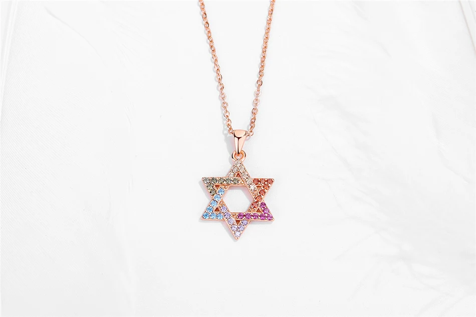 Nouveau Collier Hexagramme en Argent Sterling 925 Bijou Élégant Cadeau Symbole de Protection Style Unique Collier Mystique