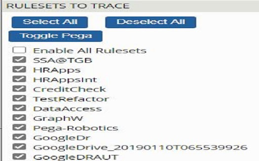 Toggle Pega Tracer