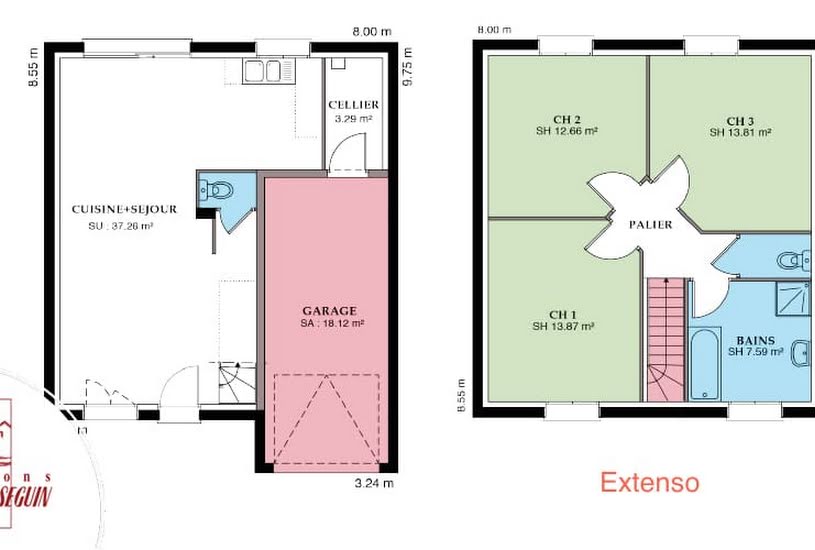  Vente Terrain + Maison - Terrain : 470m² - Maison : 93m² à Villers-Marmery (51380) 