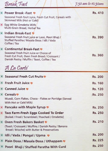 Cafe Solaire - Golden Palms Hotel & Spa menu 