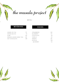 The Masala Project menu 6