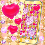 Cover Image of 下载 Golden luxury diamond hearts live wallpaper 9.6 APK