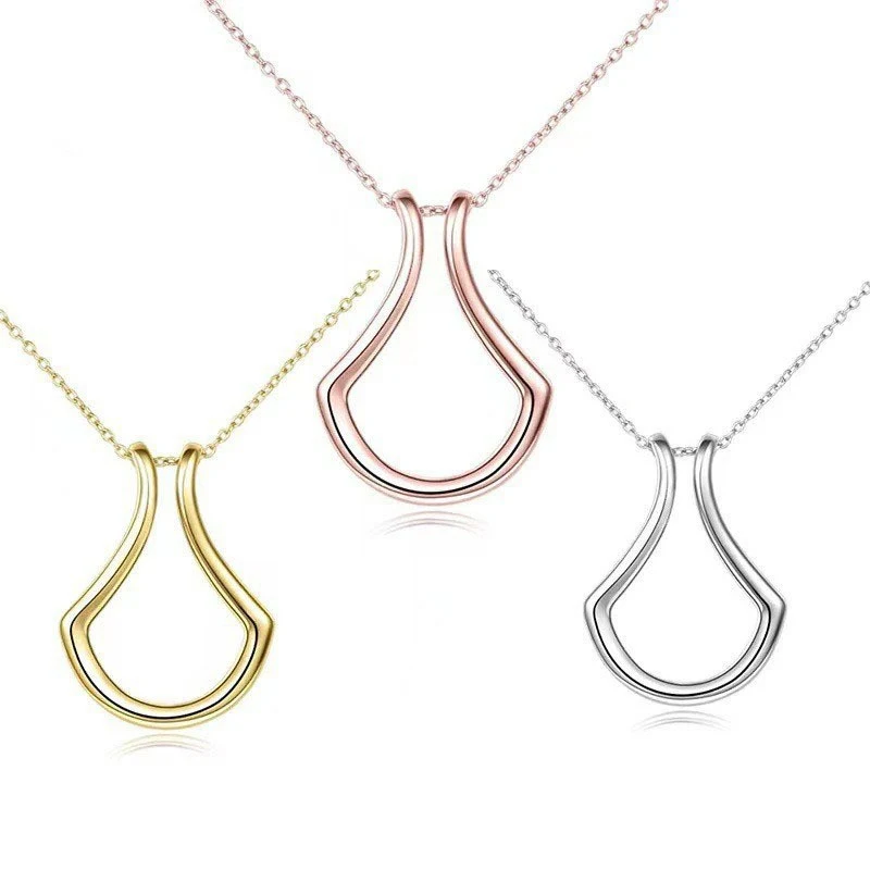 Eenvoudige U-vormige ketting met creatief waaierontwerp. Modieuze sleutelbeenketting voor een elegante uitstraling en dagelijkse stijl.