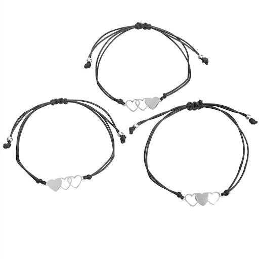 Title 6, Stainless Steel Love Heart Wax Cord Adjustable ...