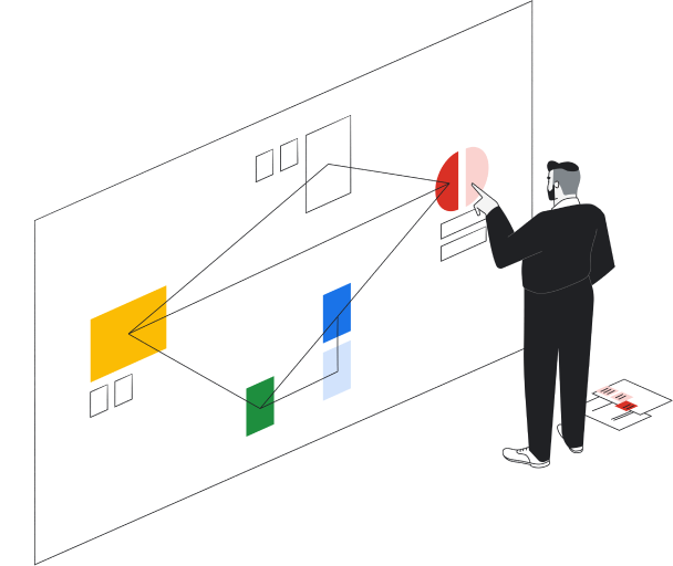 Un hombre consulta Fundamentals Lab