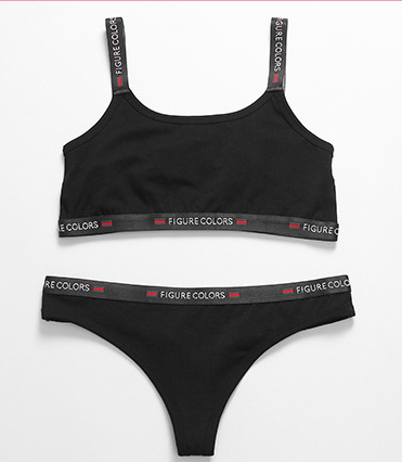 Title 6, Conjunto de lingerie feminina com design de let...