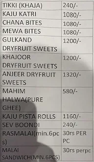 A-1 Sweets menu 5