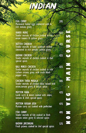 Jungle Jumboree menu 