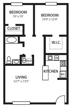 2 Bed 1 Bath