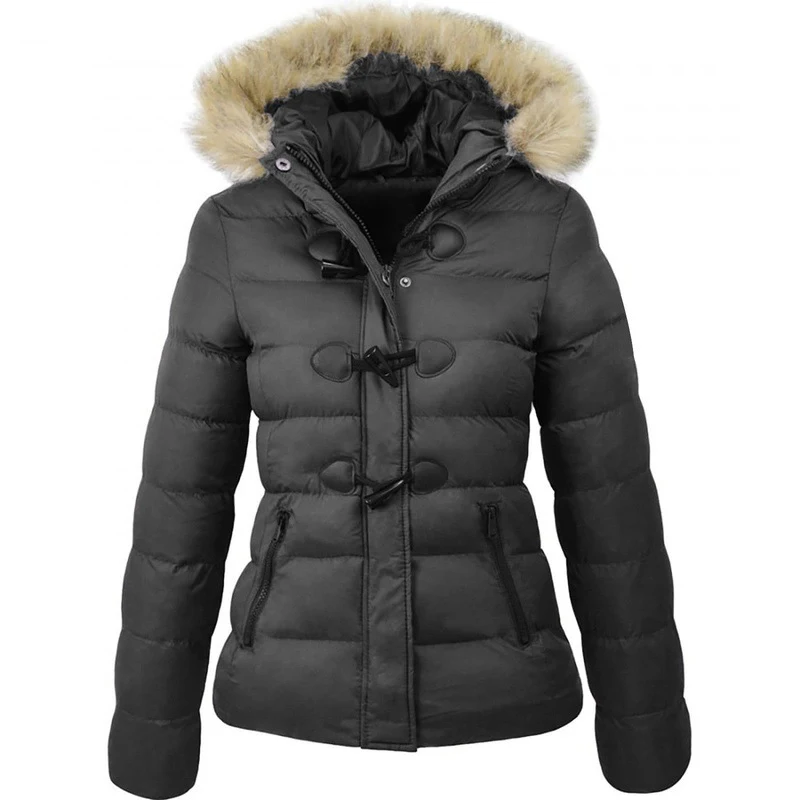 Title 3, Manteau en coton pour femme avec boucle en corn...