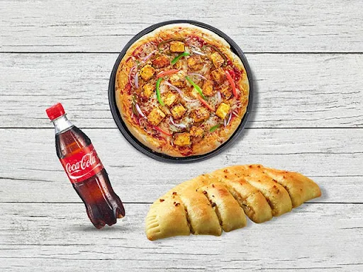 Paneer Tikka Pizza + Cheese Garlic Breadsticks