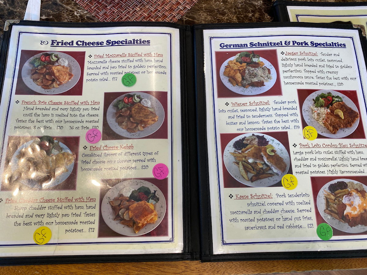 Muller's Famous Fried Cheese Cafe gluten-free menu