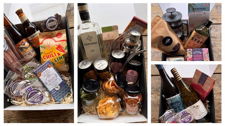 Gourmet grocer’s food hampers.