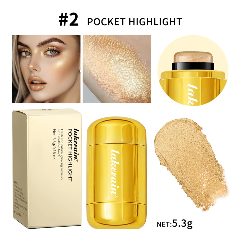 Barre de beauté fine et scintillante pour blush, highlighter et réparation. Obtenez un look éclatant avec ce produit multifonction pour un fini impeccable.