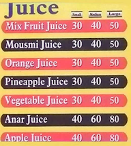 Fresh Juice Shakes menu 1