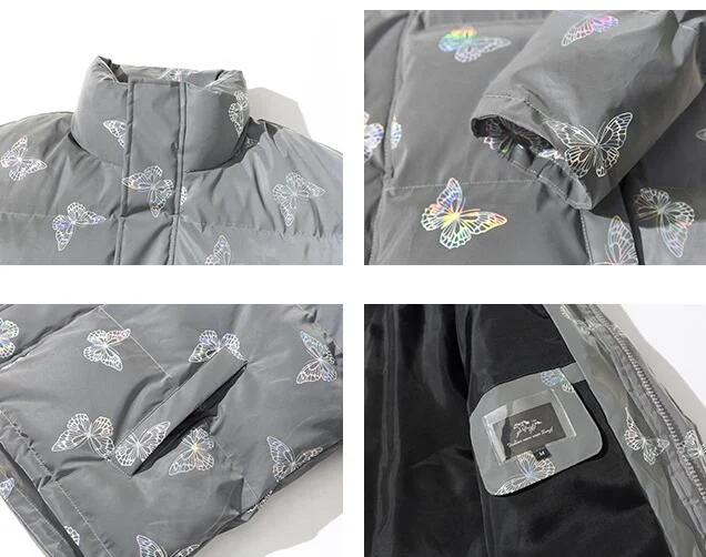Veste homme en coton avec col montant et imprimé réfléchissant, pour une visibilité accrue et un confort optimal en toutes circonstances.
