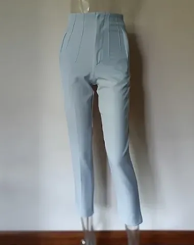 Calças femininas casuais de perna r - 3