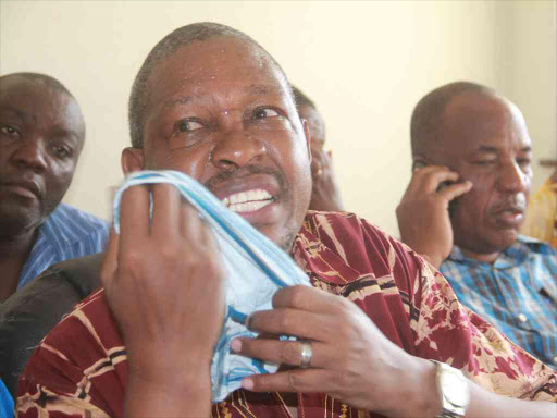 Kenya National Parents Association secretary general Musau Ndunda during a past press conference in Mombasa .Photo Elkana Jacob