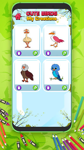 Cute Birds Coloring Book