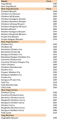 Andhra Mirchis menu 1