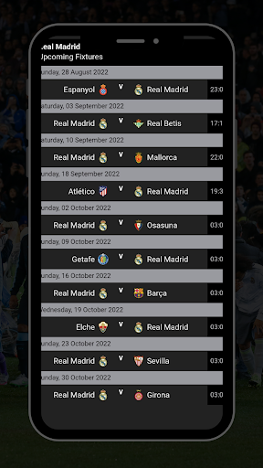 Screenshot Real Madrid live score : News