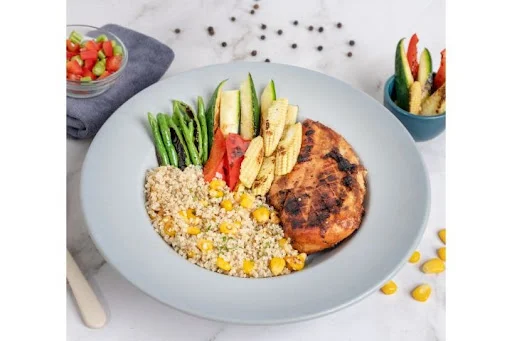 Grilled Chicken, Fire Roast Veggies with Quinoa