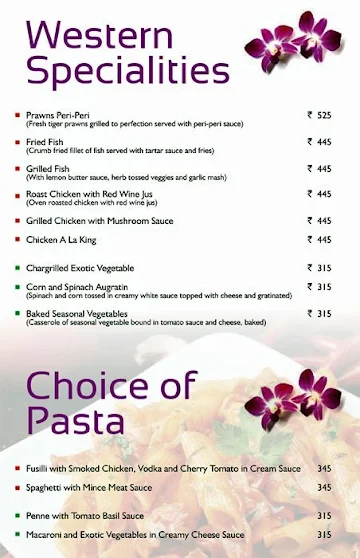 White Violet - Majestic Sarovar Portico menu 