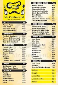 Mr. Continental menu 1